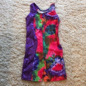 Garland activewear tie die print with shine purple